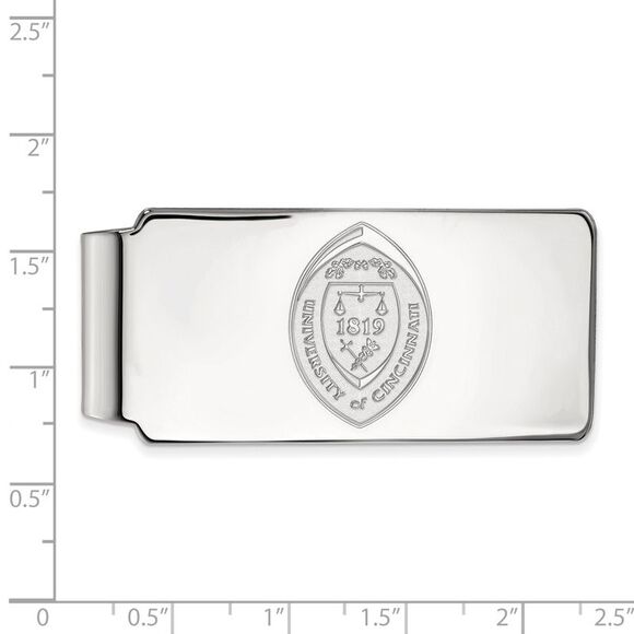 Sterling Silver U of Cincinnati Crest Money Clip - Picture 2 of 3